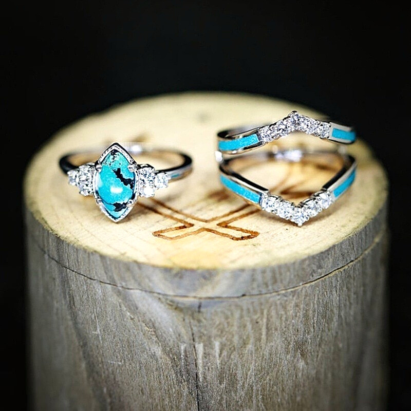 Calmingstone™ Elegante Turkooise Ring | Vandaag 1+1 Gratis!