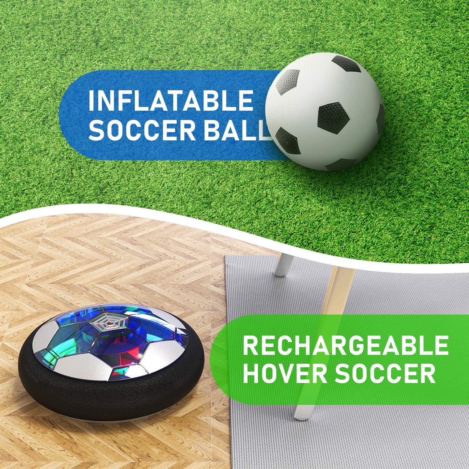 Air Glide Soccer Ball™ (nieuwe versie 2023, oplaadbaar via USB)