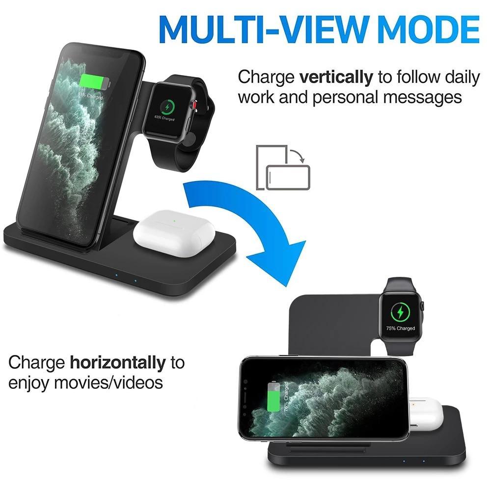 3-in-1 Wireless Charger Pro (Inclusief Quick Charge Plug 3.0)
